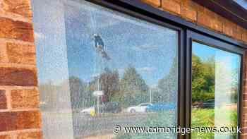 Vandals smash window and damage cars at Peterborough volunteer fire station