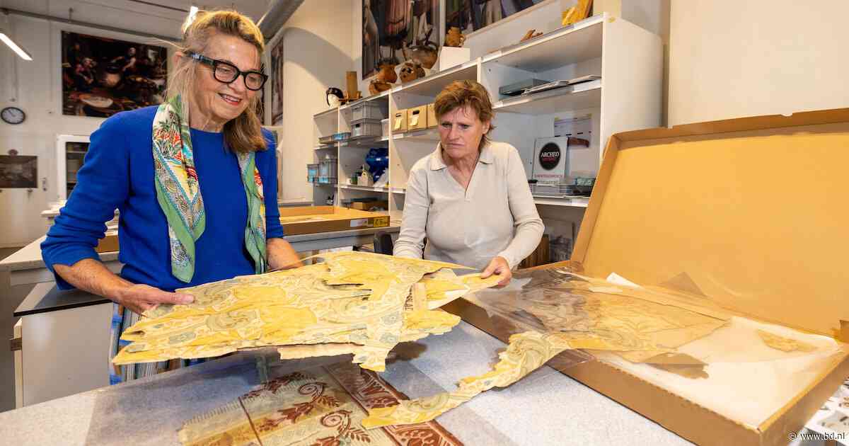 Deze vrijwilligers redden historisch Bossch behang uit de afvalcontainer: ‘Het oudste is uit 1765’