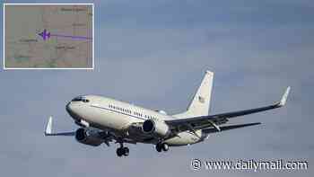 US military 'war room' spotted taking off from Washington DC just 24 hours after CIA chief's surprise Moscow visit
