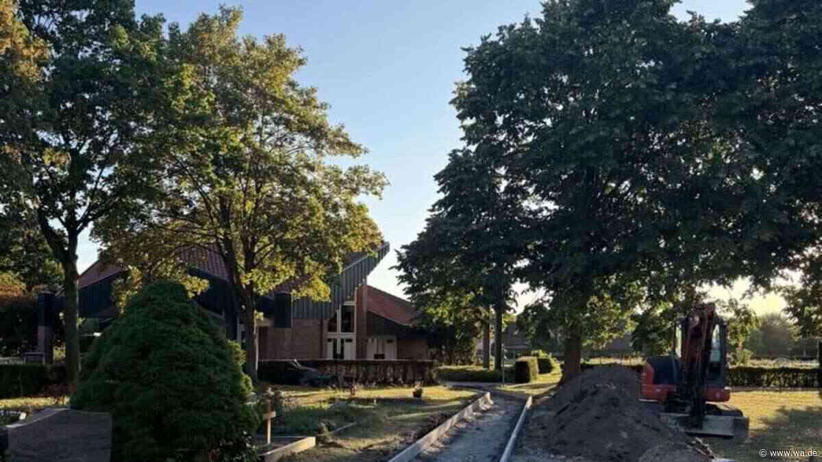 Bauarbeiten am Merscher Weg: Neues Urnengrabfeld am städtischen Friedhof entsteht
