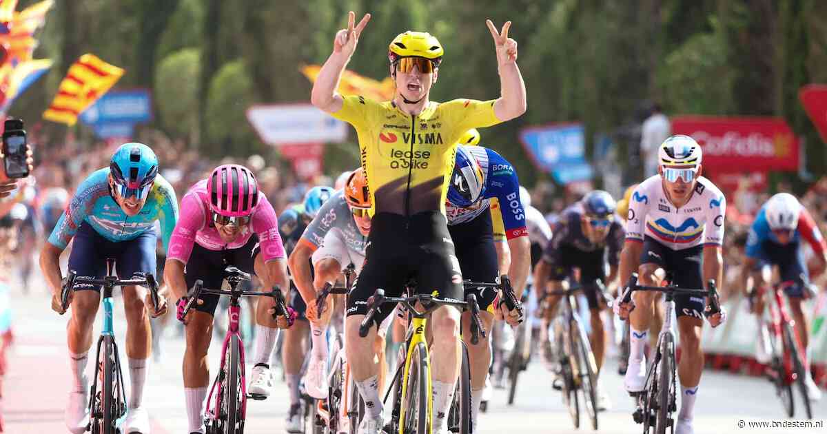 Weer raak voor Visma in Vuelta: jonge Britse sprinter Matthew Brennan boekt overtuigend tweede ritzege