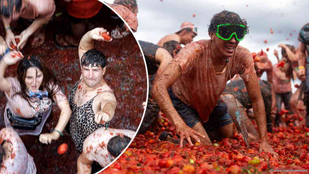 Chaos in Spanje: duizenden mensen bekogelen elkaar tijdens ’La Tomatina’