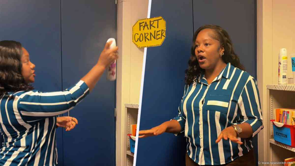 Docent gaat viraal na zelfbedachte ’scheethoek’