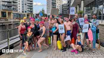 Protest over closure of open water swimming spot