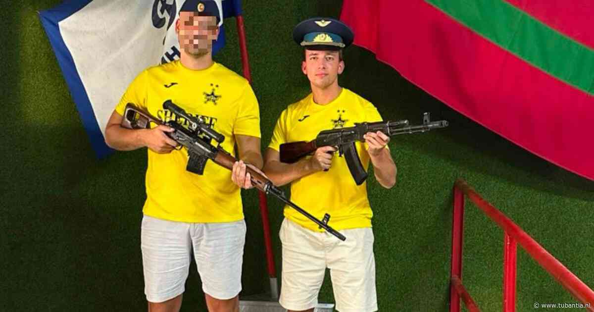 Wethouder Tom de Nooijer, oud-presentator van ON!, poseert met kalasjnikov en pro-Russische vlag