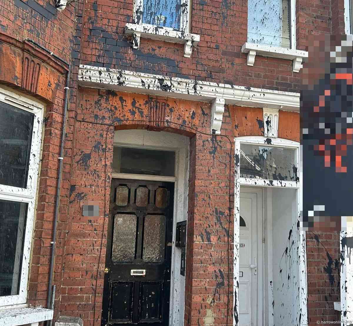 Mystery vandalism returns to Harrow as homes targeted with black and red paint