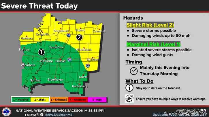 Level-2 Storm Risk Expanded Further Across Most of Local Area