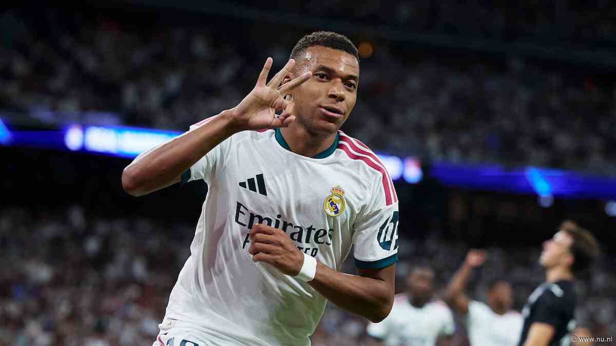 Mbappé leidt Real Madrid met hattrick naar ruime zege bij thuisdebuut Dumfries