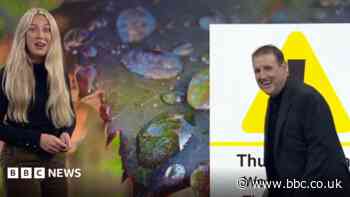 Moment Peter Kay gatecrashes BBC weather report