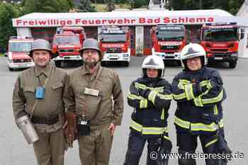 Blaulicht, Musik und Lasershow: Feuerwehr Schlema feiert 150. Geburtstag