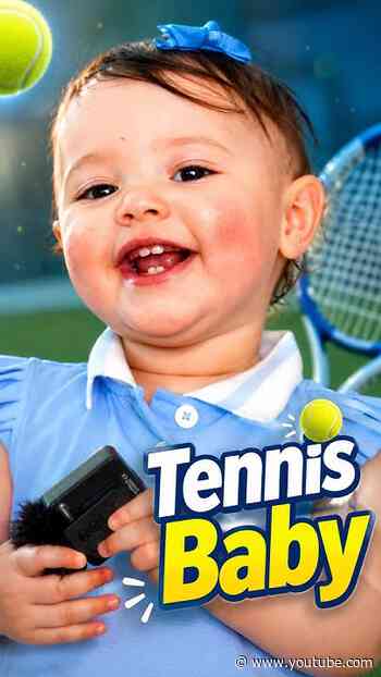 She hits Dad with a Tennis Ball! 😂 #Podcast #Baby #Parenting #Funny