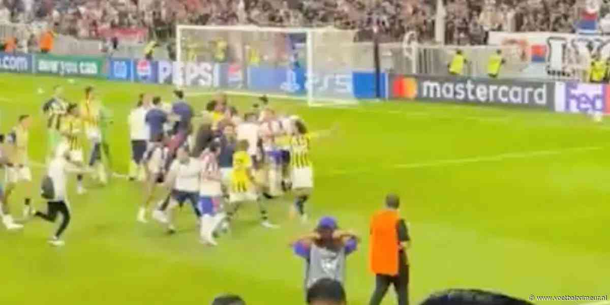 Zien: totale chaos bij Lyon - Fenerbahçe na provocerende viering Guendouzi