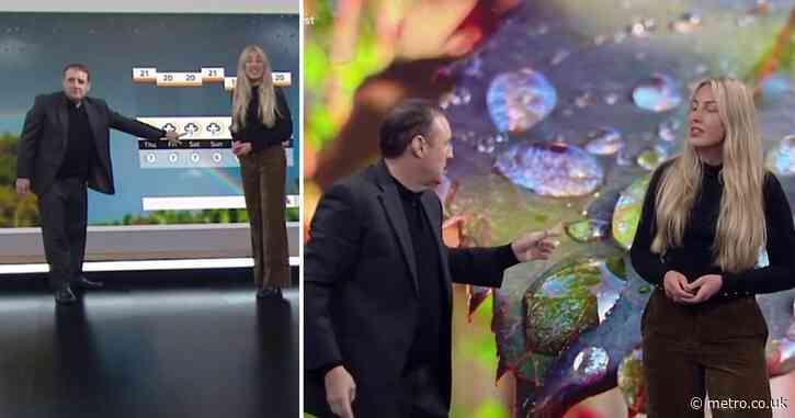 Peter Kay leaves BBC presenter speechless after crashing live weather report again