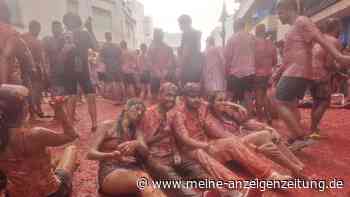 Verrückte Tomaten-Schlacht in Spanien: Die Tomatina 2026 in Bildern