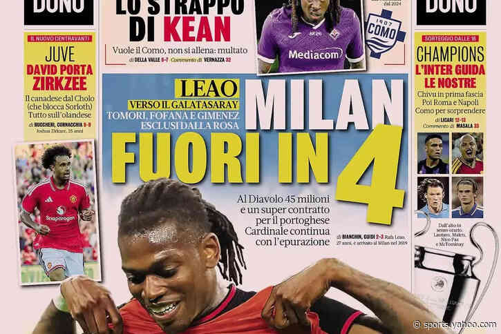 Today’s Papers: Leao leaving, Kean rift, Champions League draw
