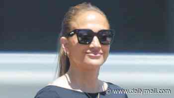 Jennifer Lopez, 57, shows off her incredible physique as she works out in Santa Monica - amid friends' fears she is headed for 'burnout' with huge workload