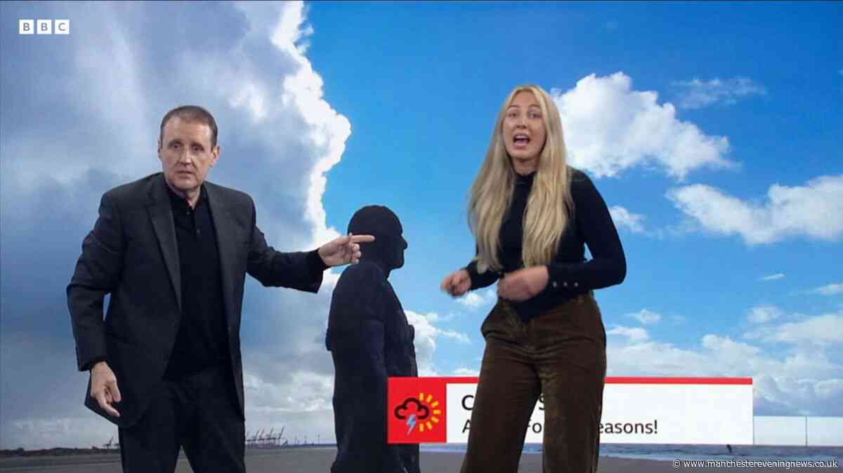 Peter Kay gatecrashes live BBC North West's weather report - and not for first time