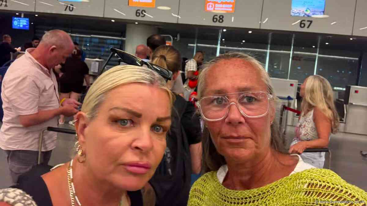 We landed at Manchester Airport four days late and we haven't got a penny between us
