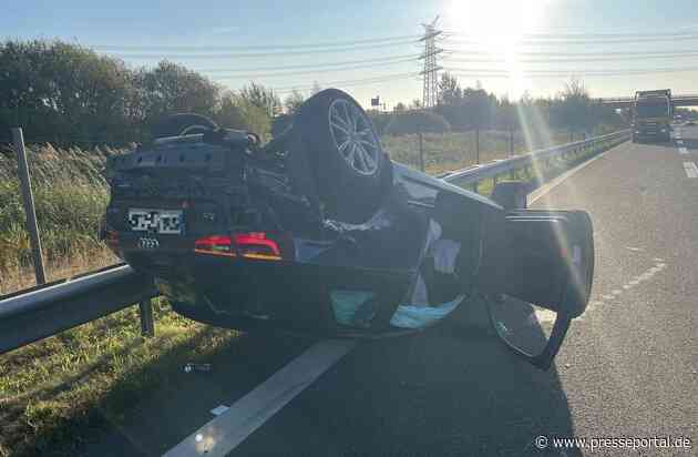 POL-STD: PKW überschlägt sich bei Unfall auf der Autobahn 26 - Fahrer durch Glück nur leicht verletzt