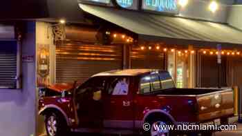Driver killed after crashing pickup into storefront in Miami Springs