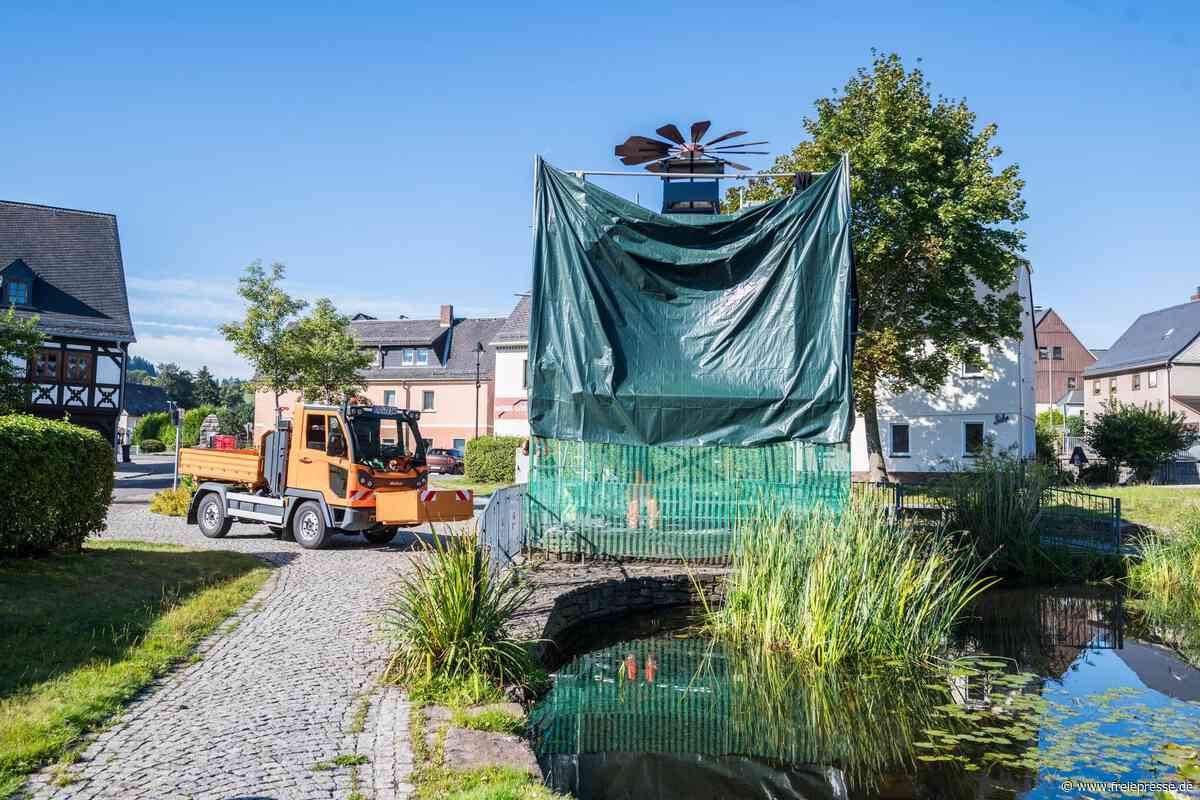 Pyramide in Zschorlau eingerüstet: Was wird dort gemacht?