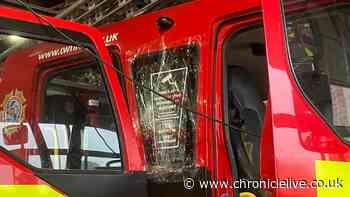 Firefighters come under attack by yobs hurling bricks while responding to emergency in Newcastle