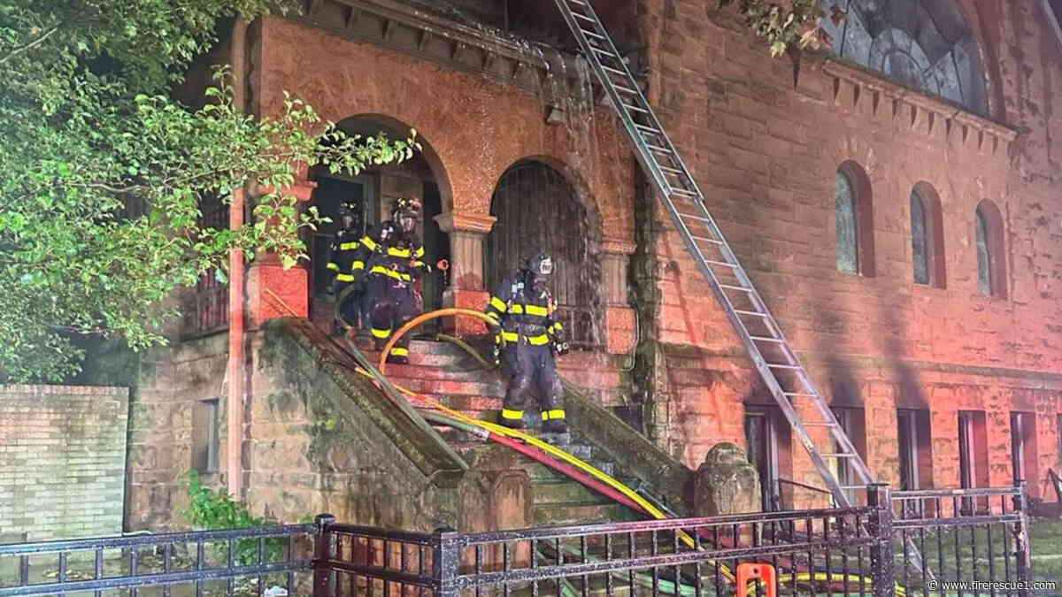 Basement fire burns through walls, void spaces of historic Mich. church