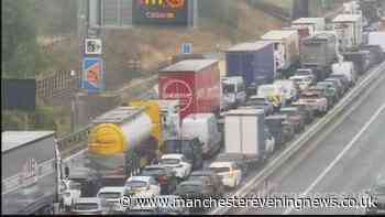 M62 RECAP as major traffic delays after crash shuts motorway with vehicle overturned