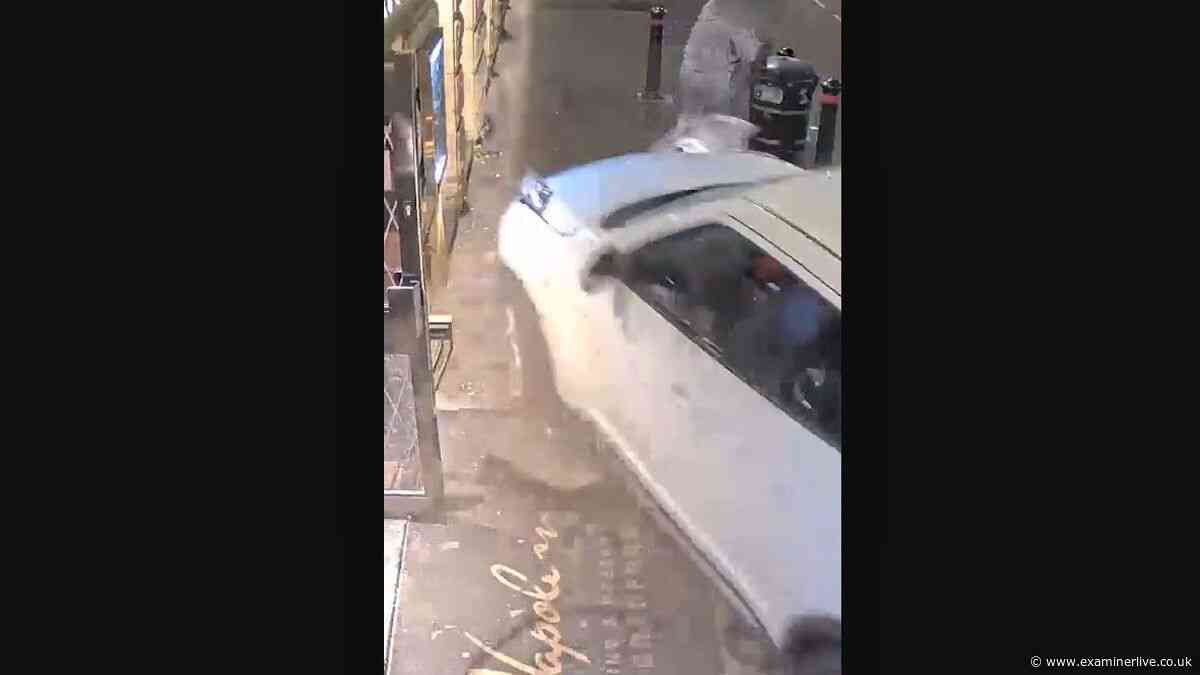 Disturbing moment banned gambler drives at crowd outside Bradford casino