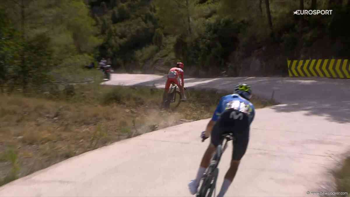 LIVE Vuelta | Even schrikken voor Pogacar: Sloveen duikt even berm in tijdens verraderlijke afdaling, alleen Mas kan volgen