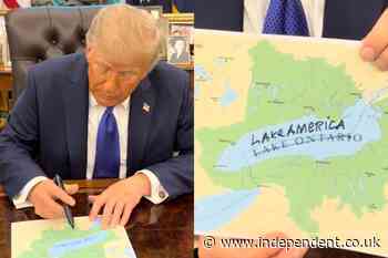 Trump’s Sharpie is back as he takes pen to Lake Ontario map in latest spat with Canada: ‘We’re gonna make a little change’