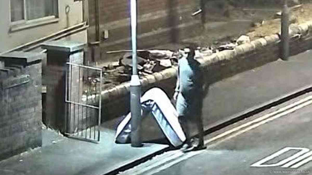 Man seen brazenly dumping mattress on Newport street in the night
