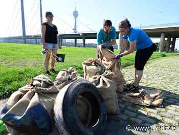 Müllsammeln für sauberen Rhein in Düsseldorf