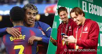‘Bij Barcelona sprongen we van onze stoel’: Feyenoorders Valente en Van den Elshout genieten van bijzondere loting