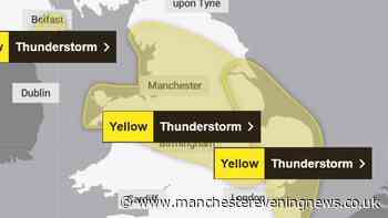 Thunderstorm warning extended by Met Office as heavy rain batters Greater Manchester