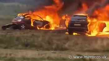 Middlesbrough gang fears: Cars set on fire at balloon release memorial for man who died in A66 crash