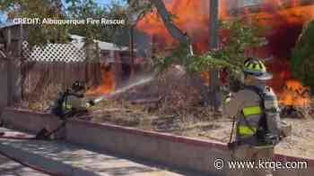 Outlet fire displaces Albuquerque woman from her home