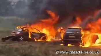 Cars 'set on fire at A66 crash memorial' as 200 police officers deployed