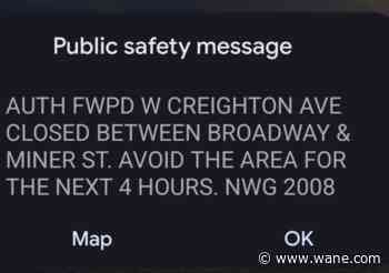 Fort Wayne Police: avoid W Creighton near Broadway