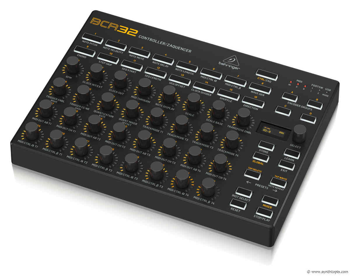 Behringer BCR32 MIDI Controller & Sequencer Now Available To Pre-Order