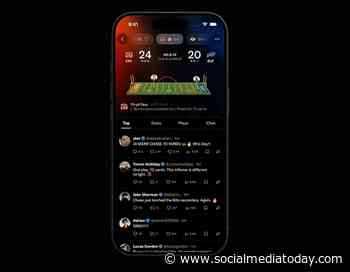 X offers updated NFL Gametime display
