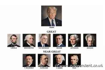 Trump – named America’s worst-ever president by panel of experts – puts out his own chart listing himself as the greatest