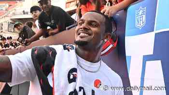 Scandalized Browns QB Deshaun Watson poses for smiling selfies with fans in bizarre U-turn... just days after blasting them for booing him