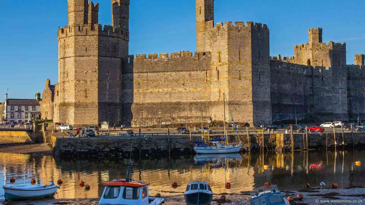 Picturesque Welsh port town with huge castle and independent shops - not Conwy or Tenby