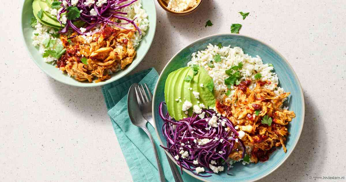 Wat Eten We Vandaag: Rijstsalade met pulled chicken
