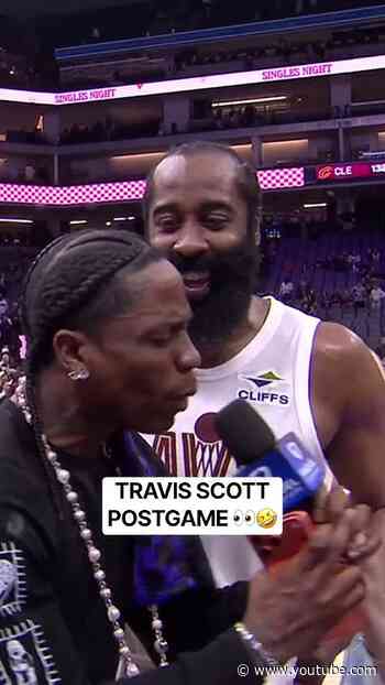 Travis Scott Interrupts James Harden’s Postgame Interview after his Cavs debut 🤣