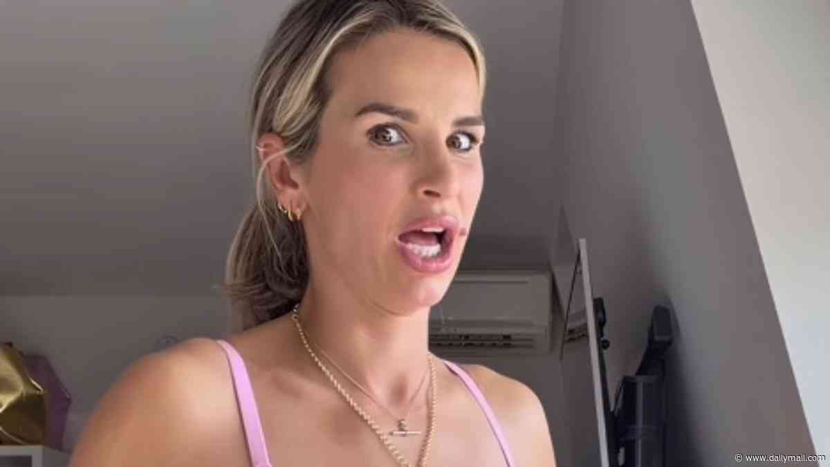 Heavily pregnant Vogue Williams reveals she could give birth to her fourth child at the weekend as she preps her body with fake tan