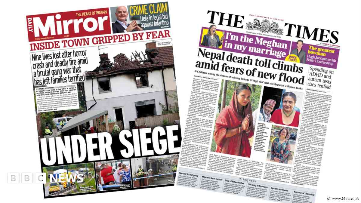 The Papers: 'Town gripped by fear' and 'Nepal death toll climbs'
