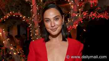 Gal Gadot slips into a plunging red dress as she leads the glamour at The Runner afterparty in LA after wowing in a strapless gown on the red carpet
