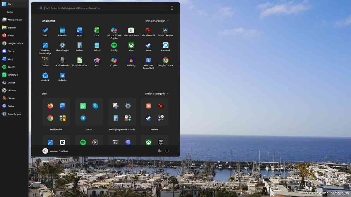 Windows 11: Bewegliche Taskleiste und neues Startmenü landen im optionalen August-Update
